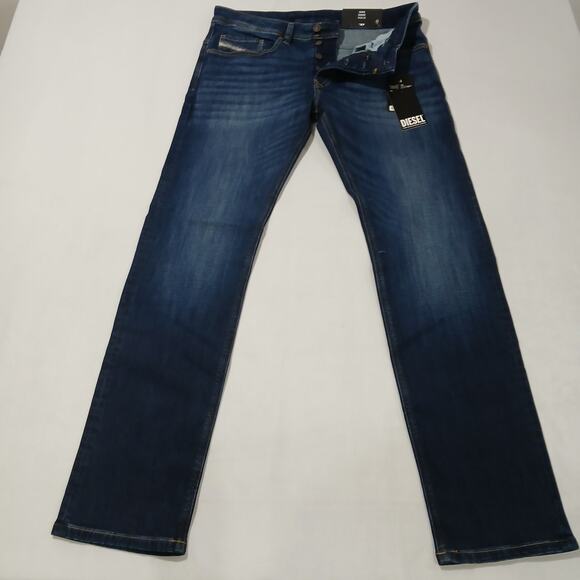 DIESEL Jeans Mens 32x32 Safado Straight Leg NWT Dark Wash Blue RB065 Button Fly